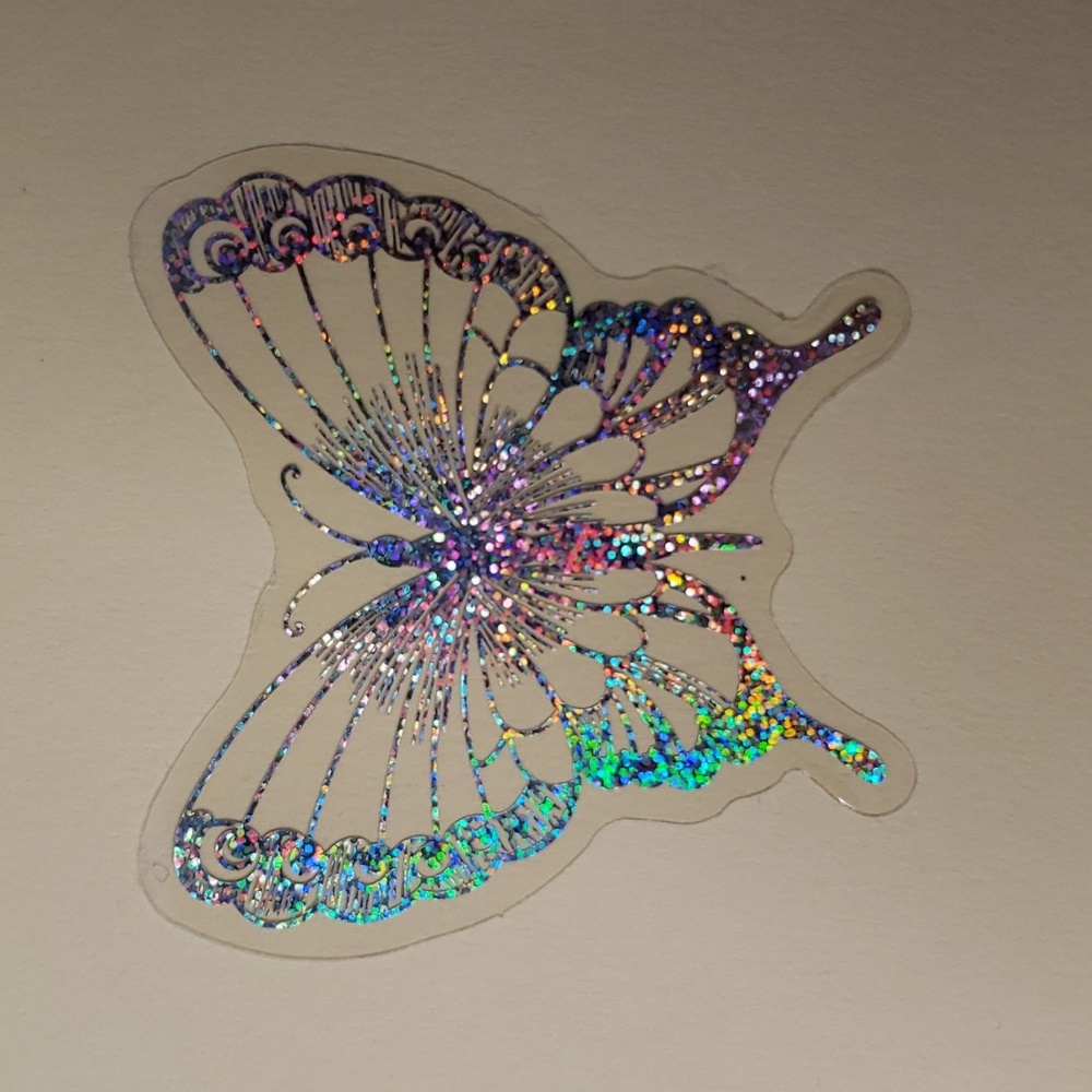 HOLOGRAPHIC NATURE Butterfly WATERPOOF Sticker Glitter
